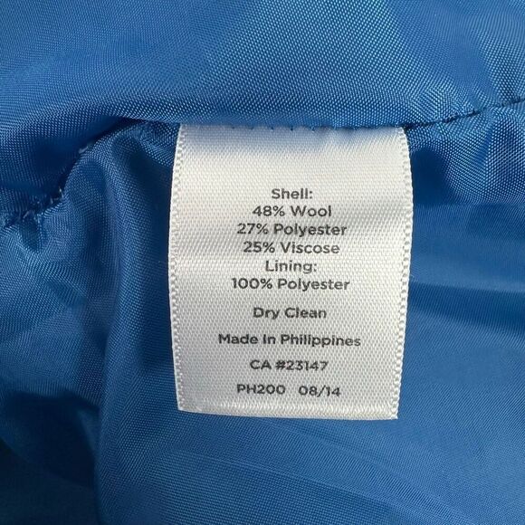 Talbots Cobalt Wool Blend skirt size 10 Petite with Pockets - Picture 7 of 8